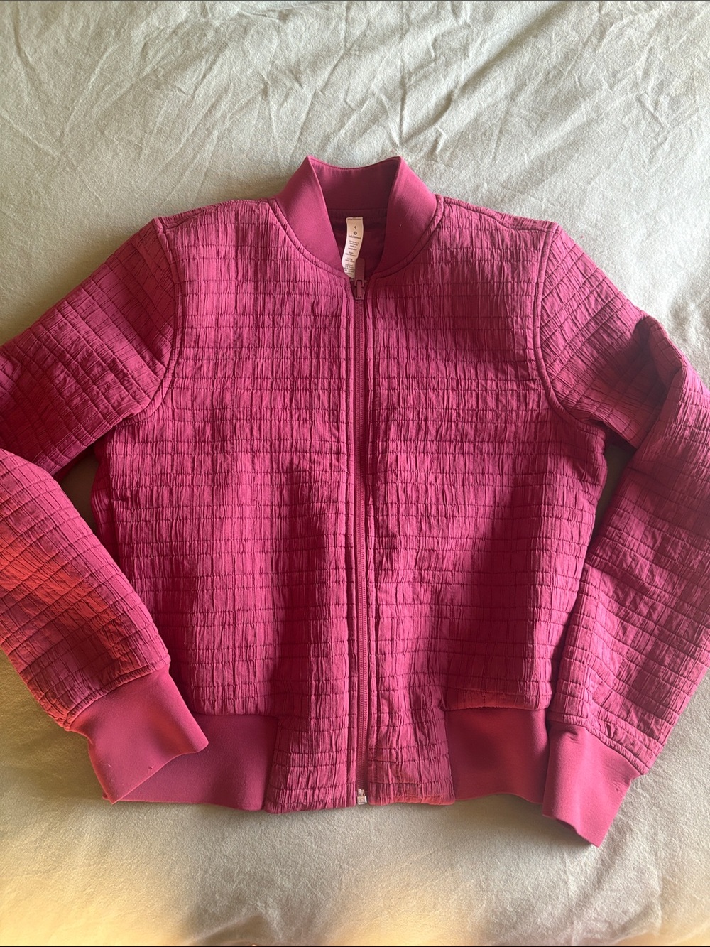Super cute Lululemon Pink Quilted Bomber Jacket